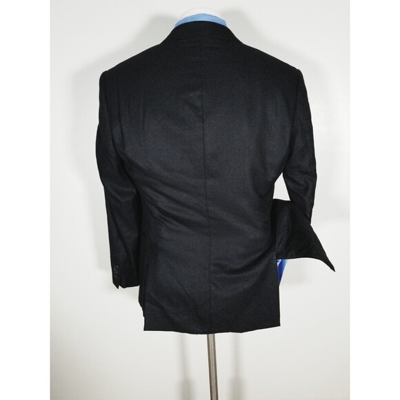 38R Black Label Giorgio Armani Black Tonal Silk wool Sport Coat Jacket Blazer - Picture 3 of 6